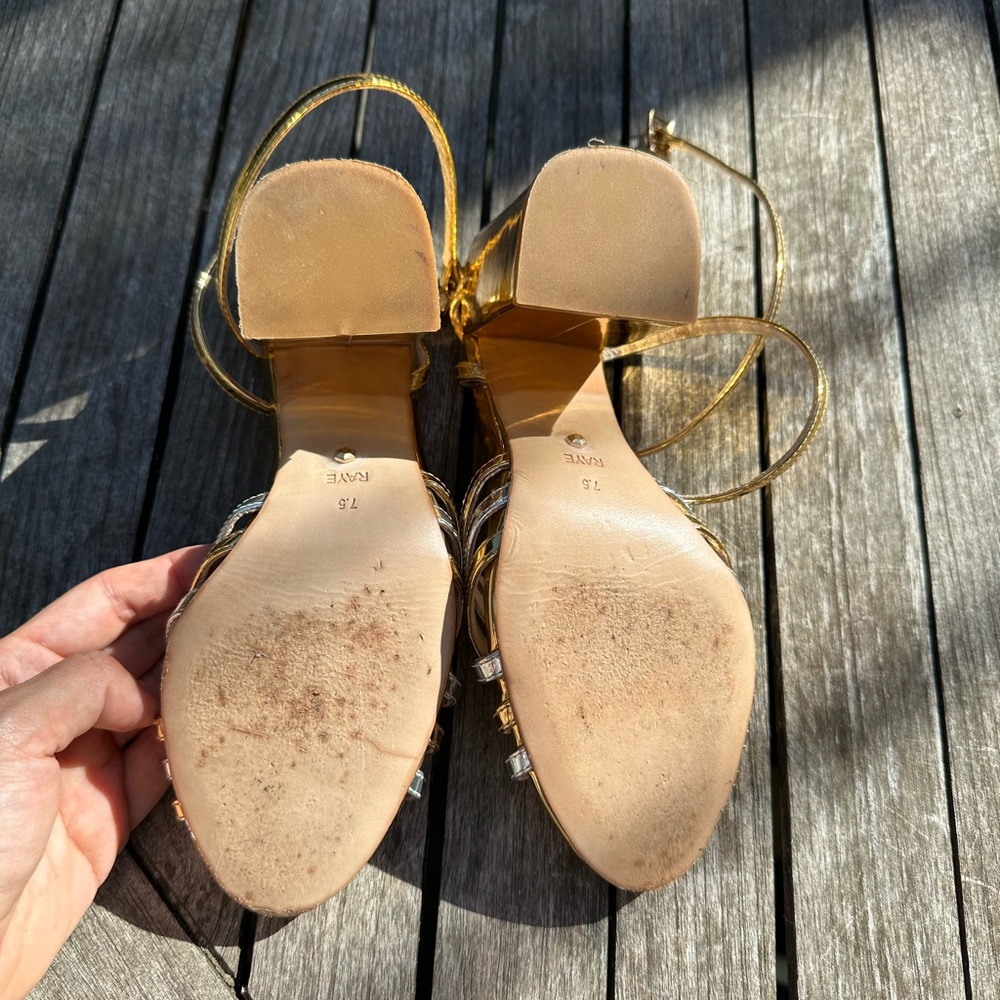 Raye gold and silver Napa block heel 7.5 - Picture 5 of 7